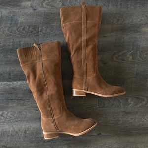 Torrid Cognac Suede Leather Tall Zip Boot 9W Wide